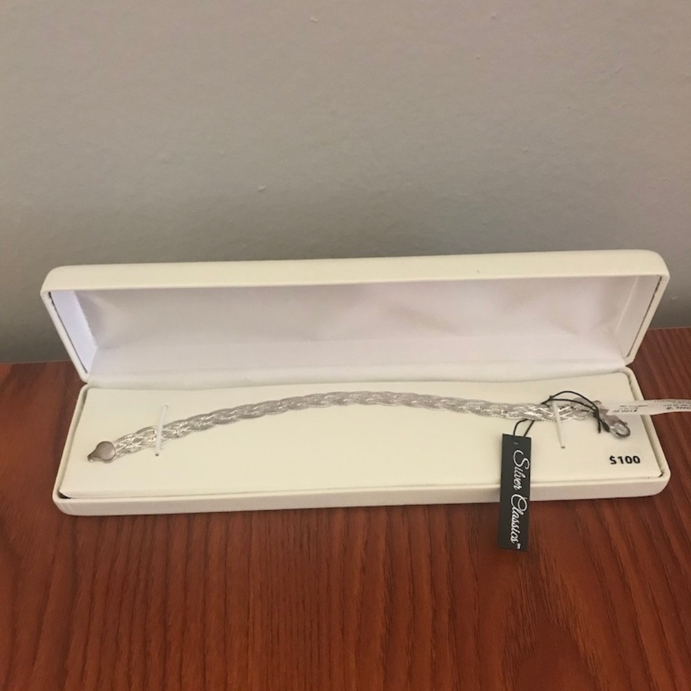 Sterling Silver Braided Bracelet, 7.5"